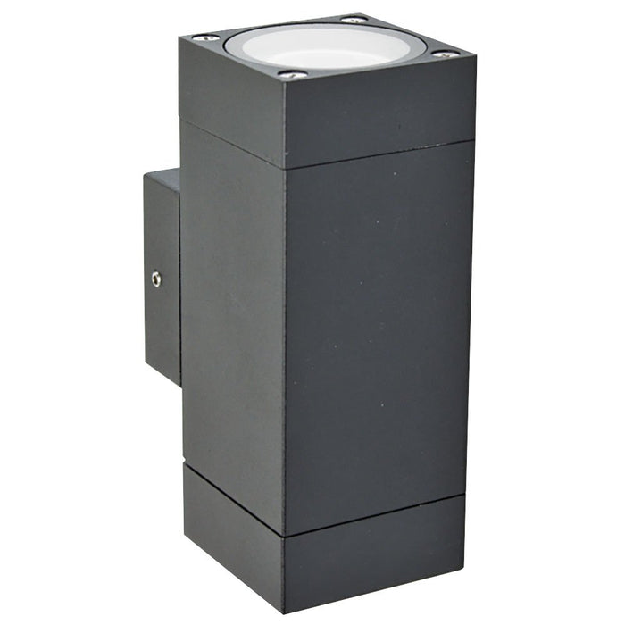 Wall Light Up/Down Sq 2x 35W GU10 240V IP54 Black