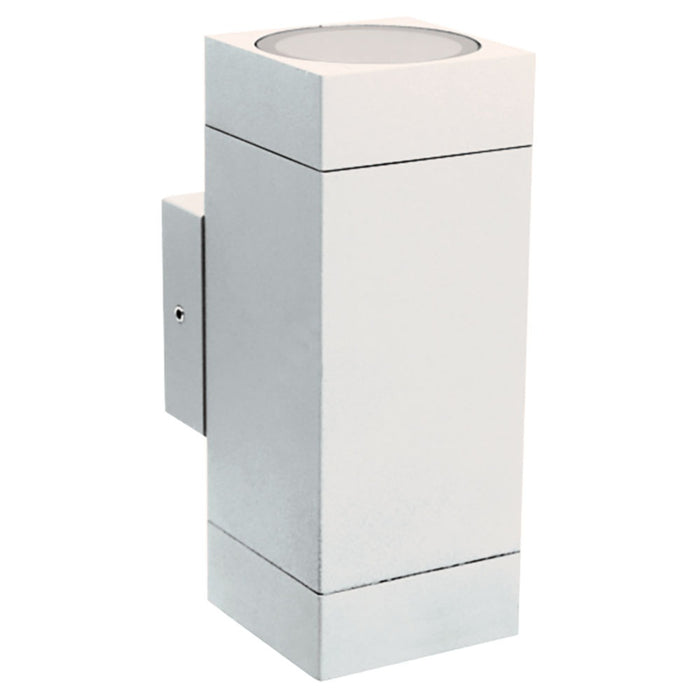 Wall Light Up/Down Sq 2x GU10 240V IP54 White