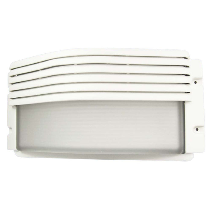 Bulkhead Eyelid 15W CFL Etch Glass IP54 Plastic White