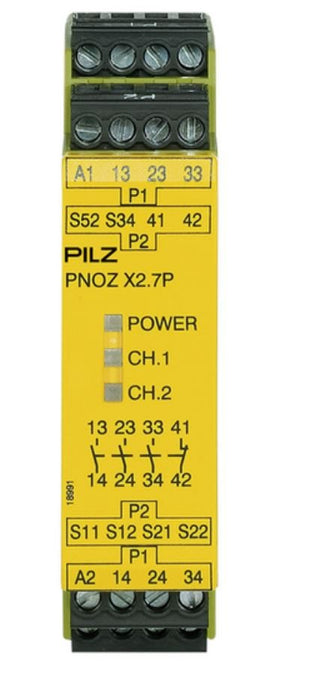 Pnoz X2.7P Safety Relay 24V AC/DC 3N/O 1N/C