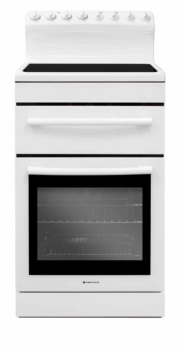 Stove Free Standing 540mm Ceramic 5 Function White