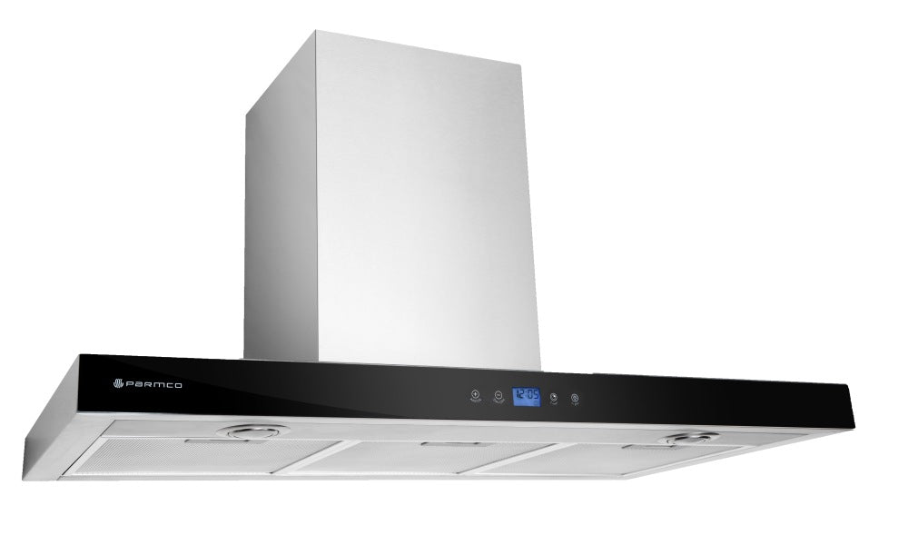 Slimline Digimax Canopy Rangehood LED Clock 900mm S/Steel