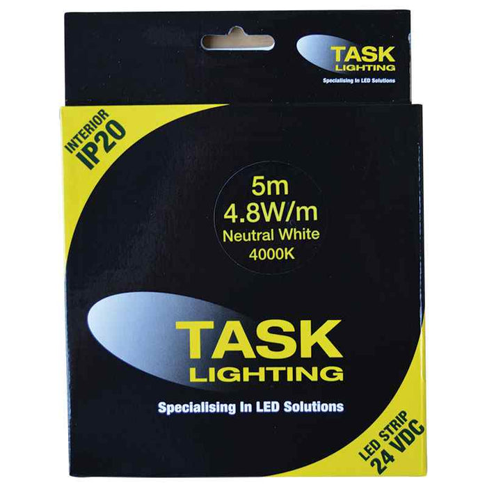 Task LED Strip Pack 4.8W/m 24VDC 5m Neut White