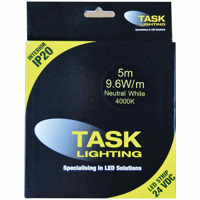 Task LED Strip Pack 9.6W/m 24VDC 5m Neut Whit