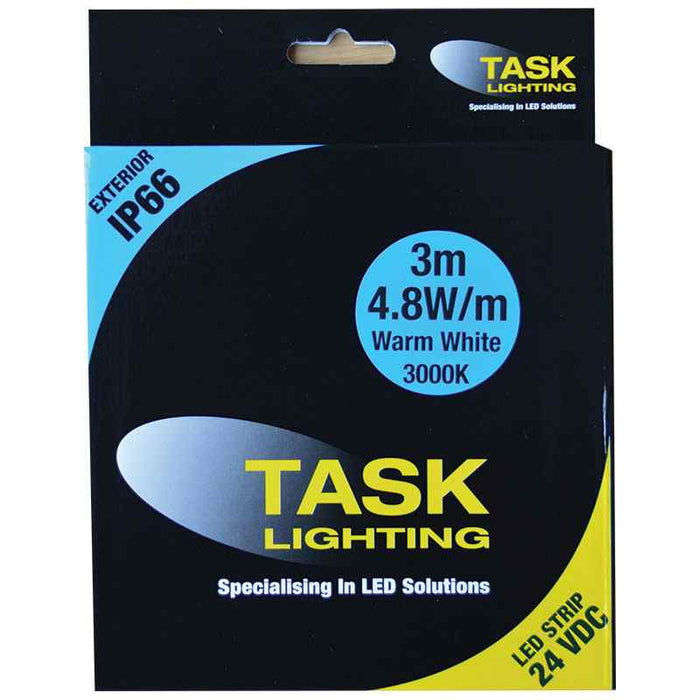 Task LED Strip Pack 4.8W/m 24VDC 3m Warm White IP66