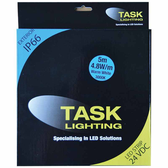 Task LED Strip Pack 4.8W/m 24VDC 5m Warm White IP66