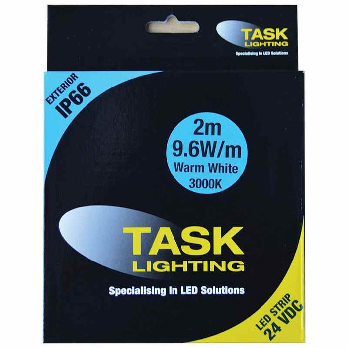 Task LED Strip Pack 9.6W/m 24VDC 2m Warm Whitee IP66