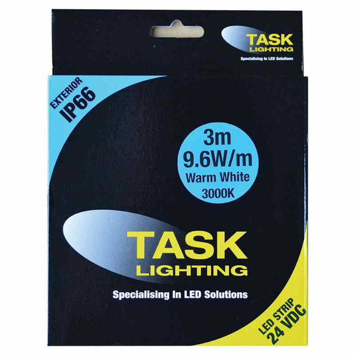 Task LED Strip Pack 9.6W/m 24VDC 3m Warm White IP66