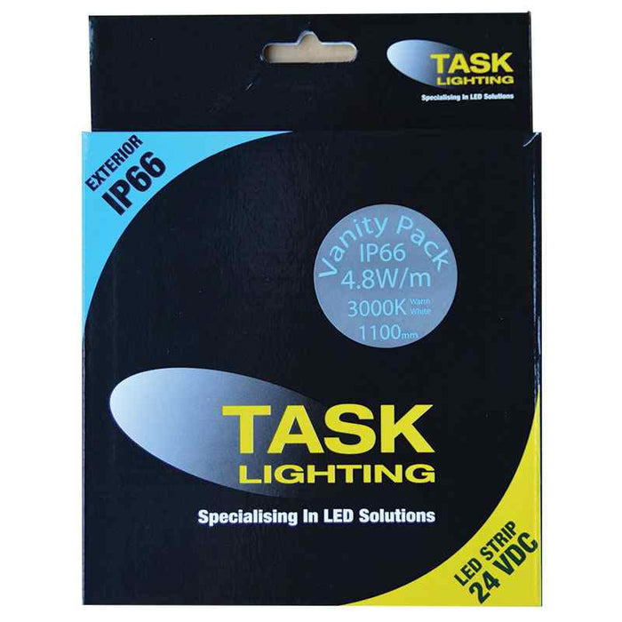 Task LED Strip Vanity Pack 4.8W/m 3K 24V 1.1m IP66