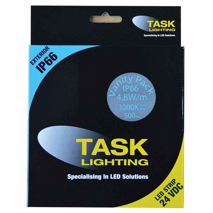 Task LED Strip Vanity Pack 4.8W/m 3K 24V 0.5m IP66