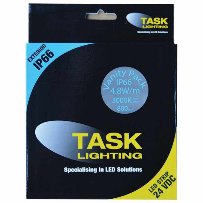 Task LED Strip Vanity Pack 4.8W/m 3K 24V 0.8m IP66