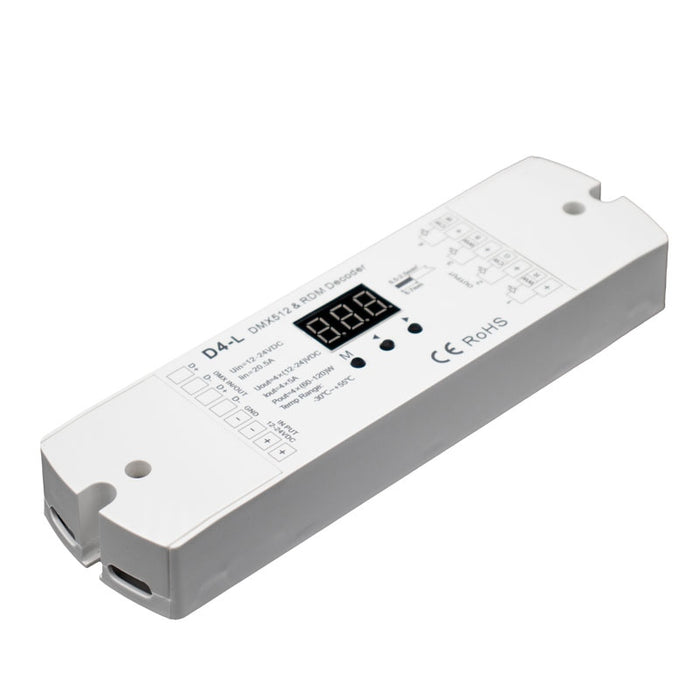 DMX Decoder 4Chan x 5amp 12-24v IP20