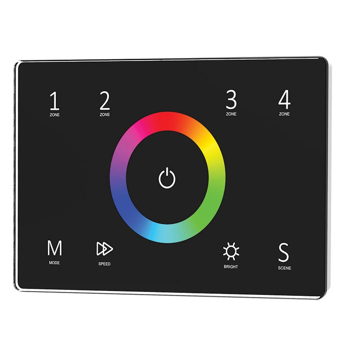 DMX Wall Controller RGB 4 Zone 230VAC IP20 Black