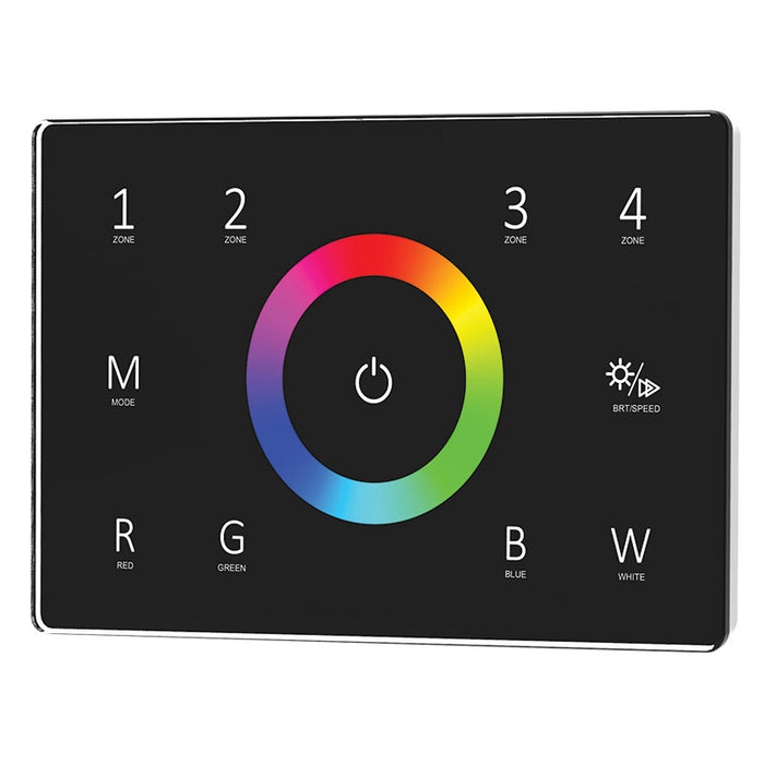 DMX Wall Controller RGBW 4 Zone 230VAC IP20 Black