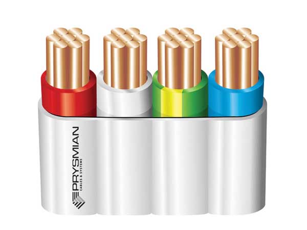 Cable 6mm 3c + Earth Flat TPS White