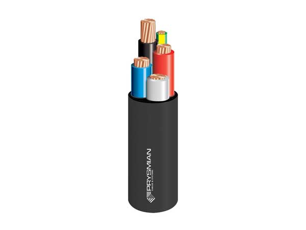 Cable 4mm 4c + Earth Circular TPS Black