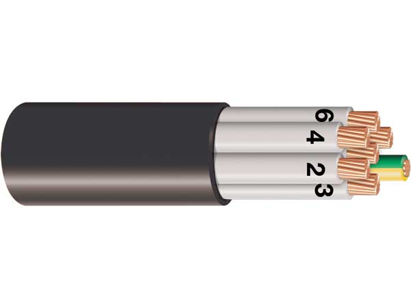 Cable 2.5mm 6c + Earth 0.6/1Kv Multicore Black