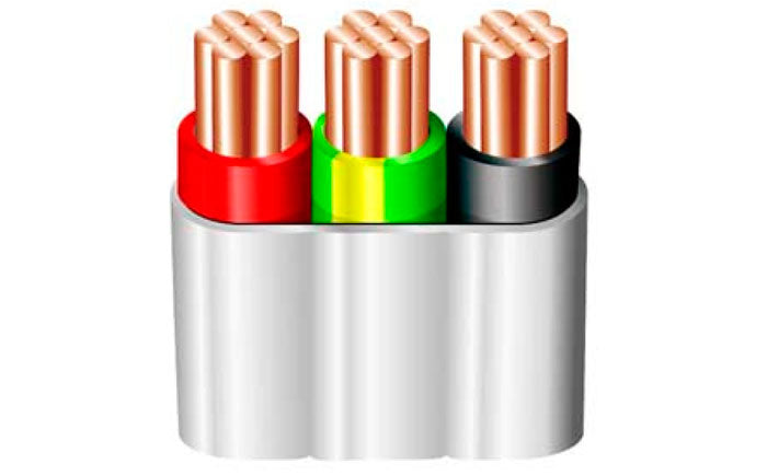 Cable 10mm 2c + Earth Flat TPS White