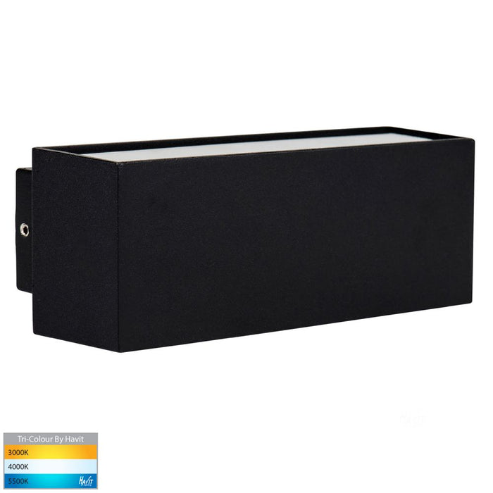 Blokk Wall Light Up/Down 2 x 4.5W 3/4/5k 240V Black IP54