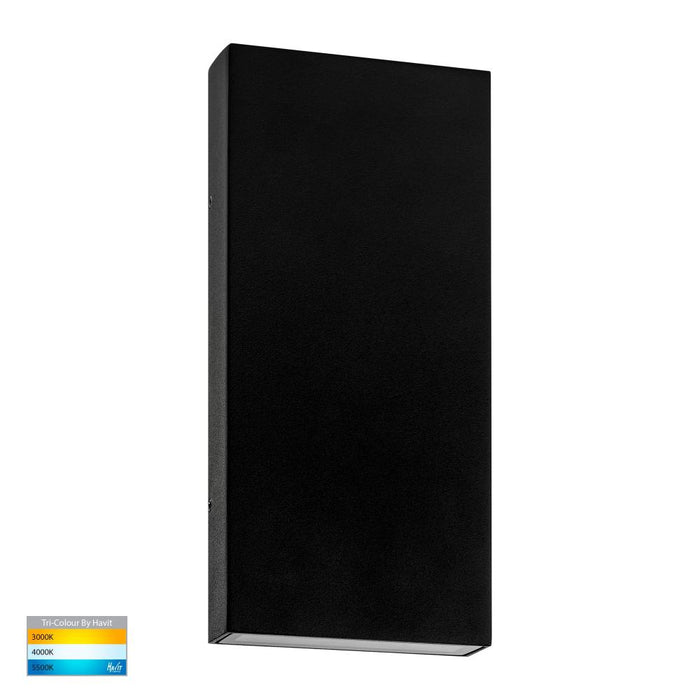 Essil Wall Light Up/Down 2 x 6W 3/4/5k 240V Black IP54