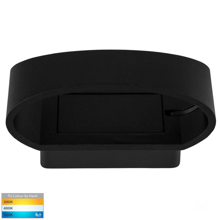 Lux Oval Wall Light 9W 3/4/5k Black