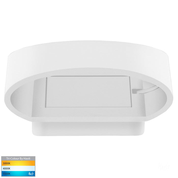 Lux Oval Wall Light 9W 3/4/5k White