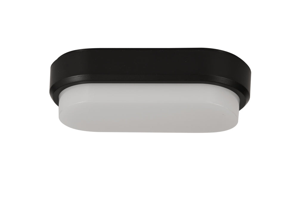 Basic Bulkhead oval CCT 12W non dimmable white & black trim