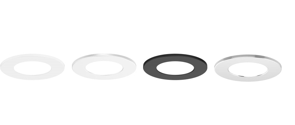 Downlight Flat Trim 90mm Black White Silver Pack