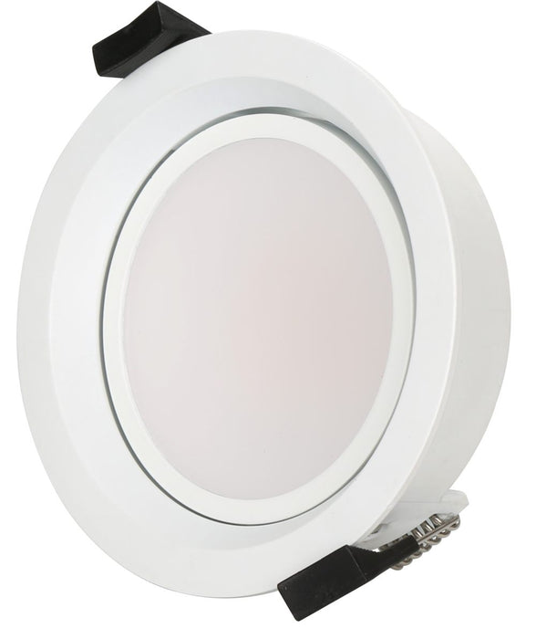 Downlight LED 13W CW Tilt White 96mm Cutout with Dim Driver