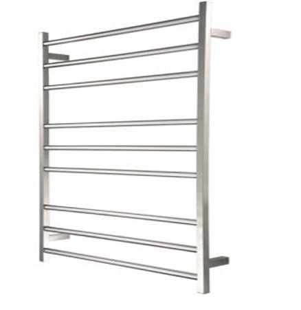 Towel Rail Square 9Bar 100W Stainless Steel IP44 860mmx530mm