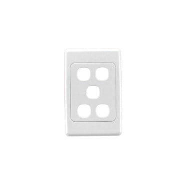 2000 Grid & Cover Plate 5Gang White