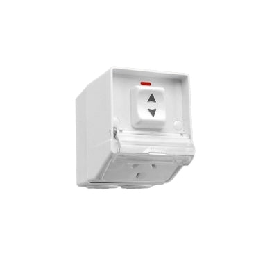 WS Switched Socket 10A Sgl Surface IP54 Hinged Flap