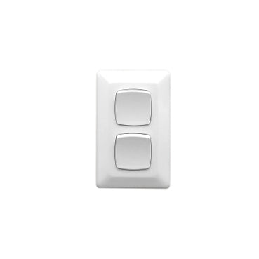 Prestige Switch Dbl Vert 10A White