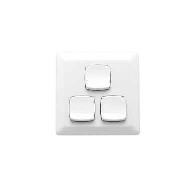 Prestige Switch Triple 10A 116 x 116mm White