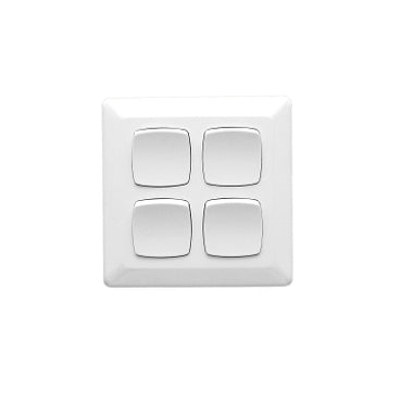 Prestige Switch 4Gang 10A 116 x 116mm White