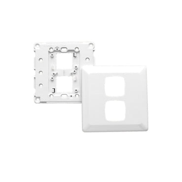 Prestige Grid & Cover Plate 2Gang 116 x 116mm White