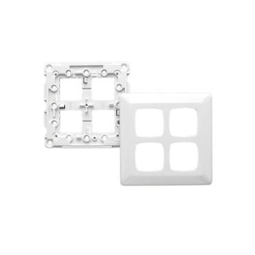 Prestige Grid & Cover Plate 4Gang 116 x 116mm White
