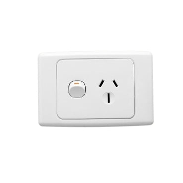 2000 Switched Socket 15A Single Horiz White