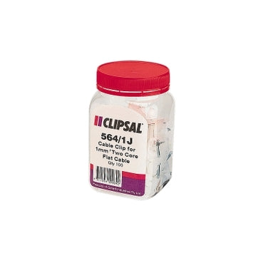 Cable Clip Flat 2.5mm T+E White (Jar100)
