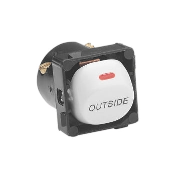 Switch Mech 10A Engraved (OUTSIDE) White