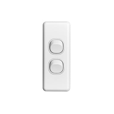 Switch Double 10A Architrave White