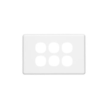 Switch Cover Plate 6Gang White