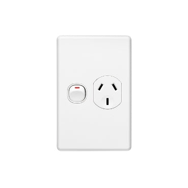 Switch Socket 10A Single Vert White