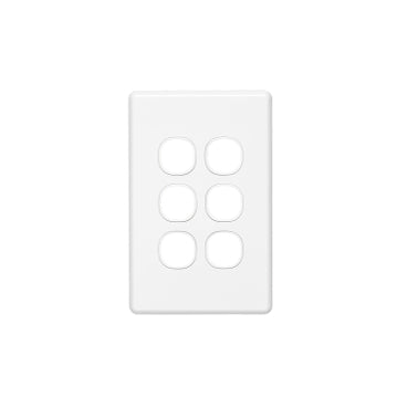 Grid & Cover Plate 6Gang White