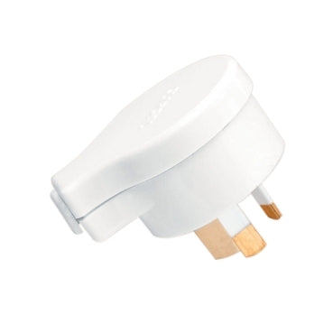 Plug 10A 3Pin Side Entry White Extra Safety