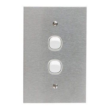 BSL Switch Double Flat S/Steel White