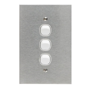 BSL Switch Triple Flat S/Steel White