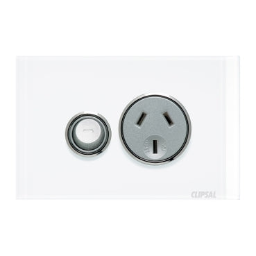 Saturn Switched Socket Sgl 10A Pure White