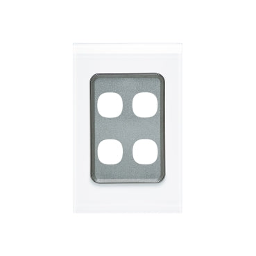 Saturn Grid & Plate 4Gang Pure White
