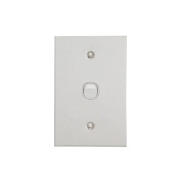 BSL Switch Single Flat S/Steel White